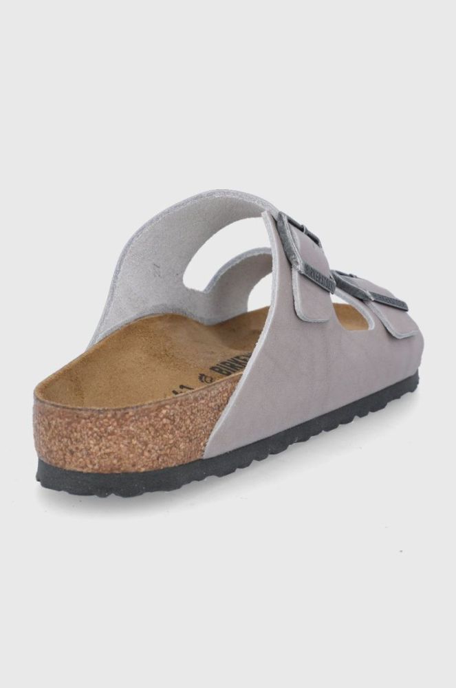 Шкіряні шльопанці Birkenstock Arizona чоловічі колір сірий 1022443-Stone.coin фото 3
