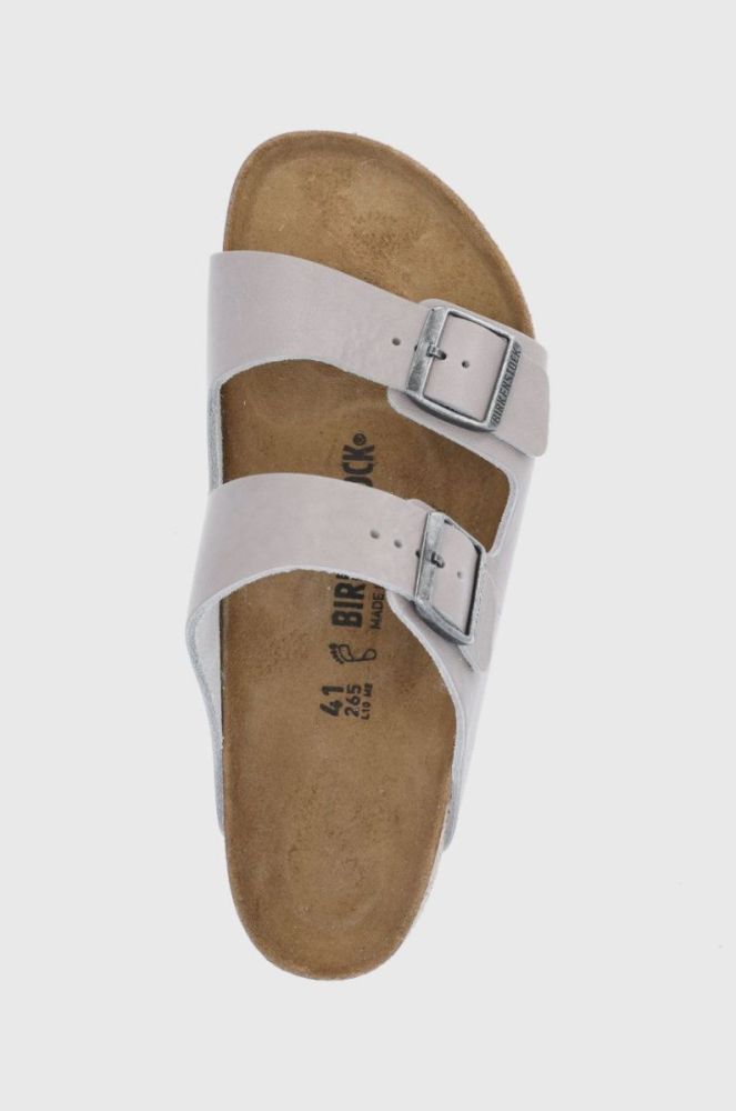 Шкіряні шльопанці Birkenstock Arizona чоловічі колір сірий 1022443-Stone.coin фото 4