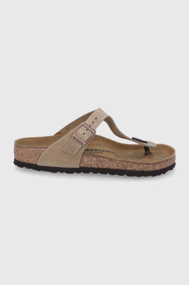 Замшеві в'єтнамки Birkenstock Gizeh колір коричневий 943811-oil.tab.br