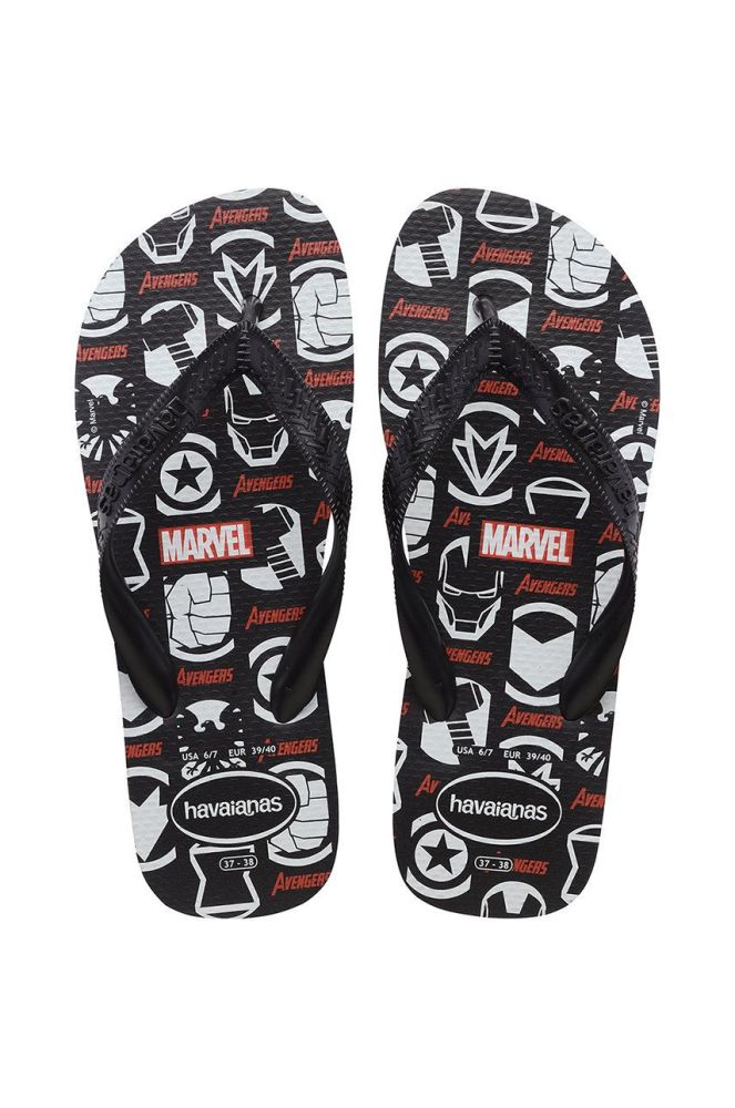 В'єтнамки Havaianas Top Marvel Logomania колір чорний