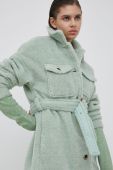 Куртка Pieces жіноча колір зелений перехідна oversize