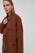 Пальто Boss колір коричневий перехідне