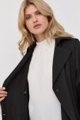 Тренч The Kooples жіночий колір чорний перехідний двобортний