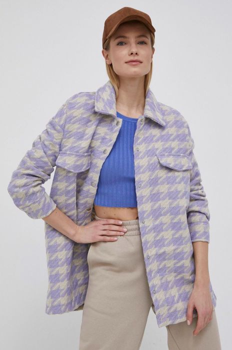 Сорочка Only жіноча колір фіолетовий relaxed