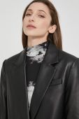 Шкіряний піджак Miss Sixty жіноча колір чорний однобортний