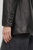 Шкіряний піджак Miss Sixty жіноча колір чорний однобортний