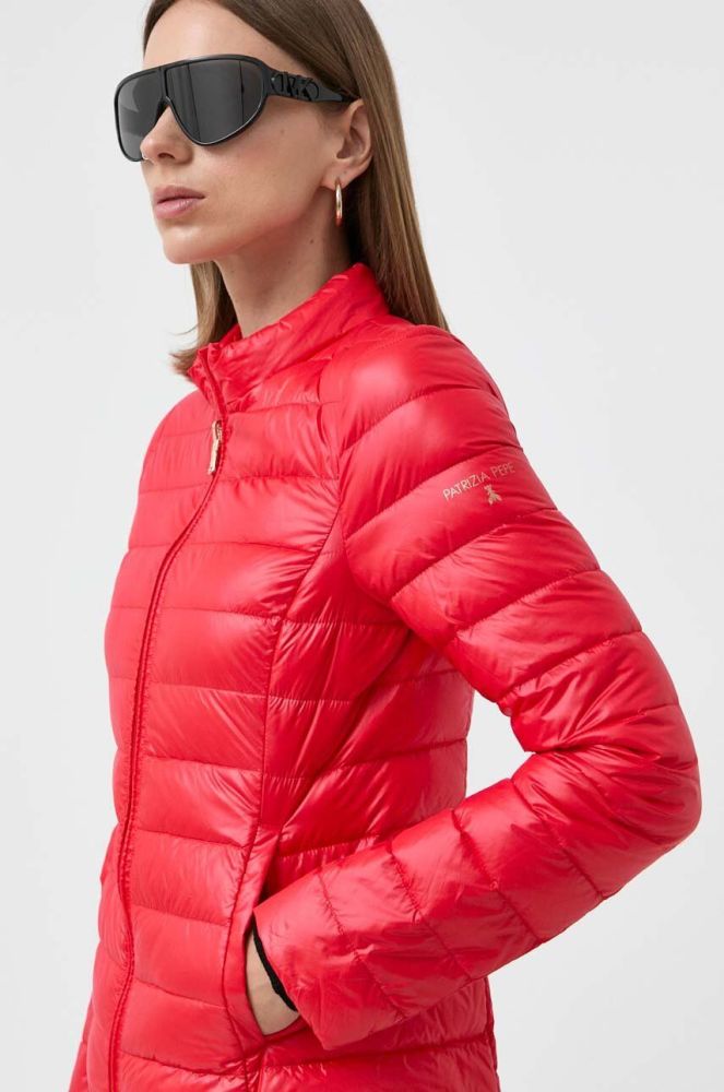 Двостороння пухова куртка Patrizia Pepe жіноча колір червоний перехідна (3412195)