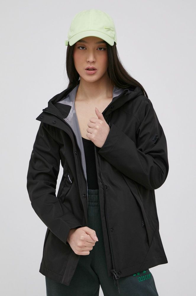 Куртка Superdry жіноча колір чорний перехідна (2164249)