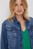Джинсова куртка G-Star Raw жіноча перехідна колір блакитний