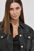 Шкіряна куртка Custommade Yoel жіноча колір чорний перехідна