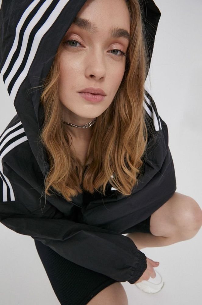 Куртка adidas Originals Adicolor HC2022 жіноча колір чорний перехідна HC2022-BLACK фото 3