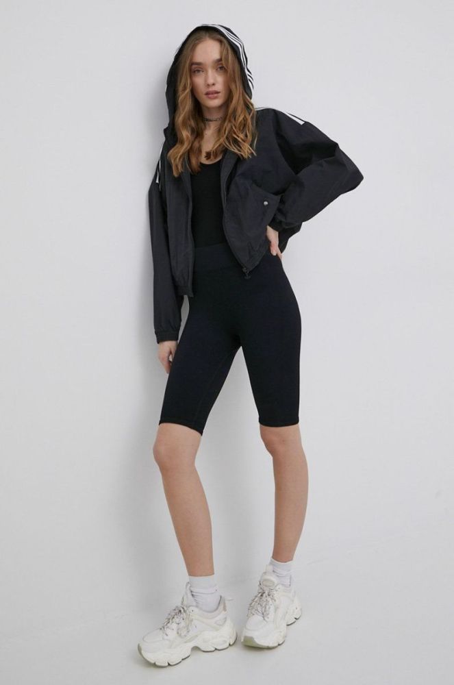Куртка adidas Originals Adicolor HC2022 жіноча колір чорний перехідна HC2022-BLACK фото 4