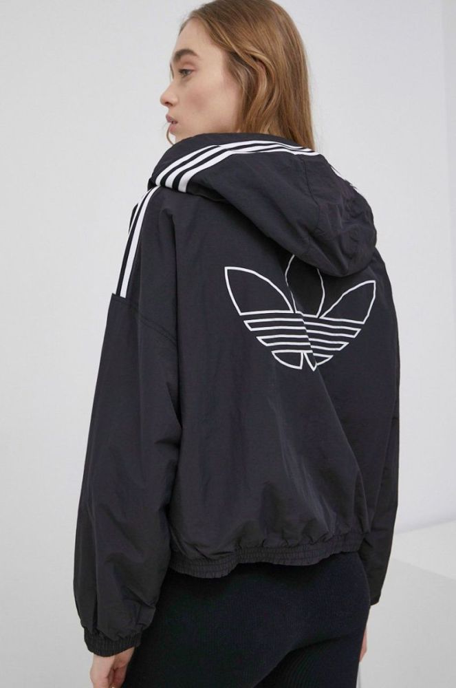 Куртка adidas Originals Adicolor HC2022 жіноча колір чорний перехідна HC2022-BLACK фото 2