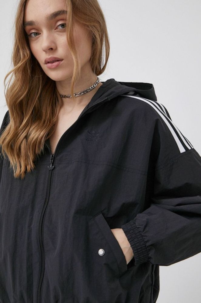 Куртка adidas Originals Adicolor HC2022 жіноча колір чорний перехідна HC2022-BLACK фото 5