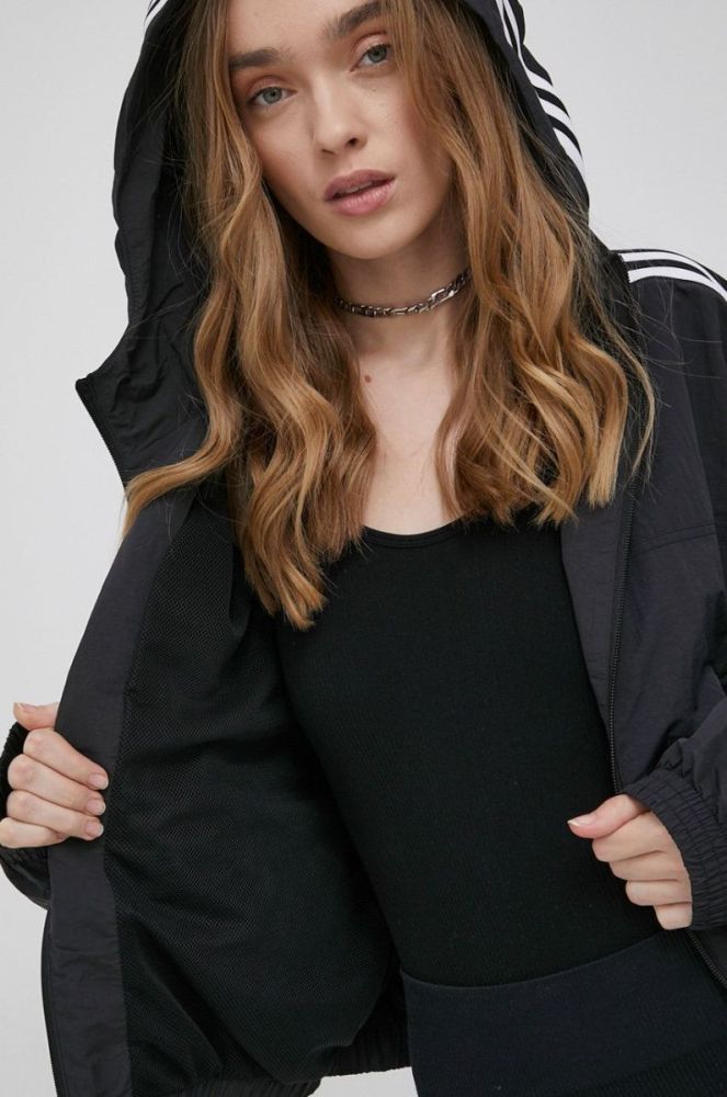 Куртка adidas Originals Adicolor HC2022 жіноча колір чорний перехідна HC2022-BLACK фото 7