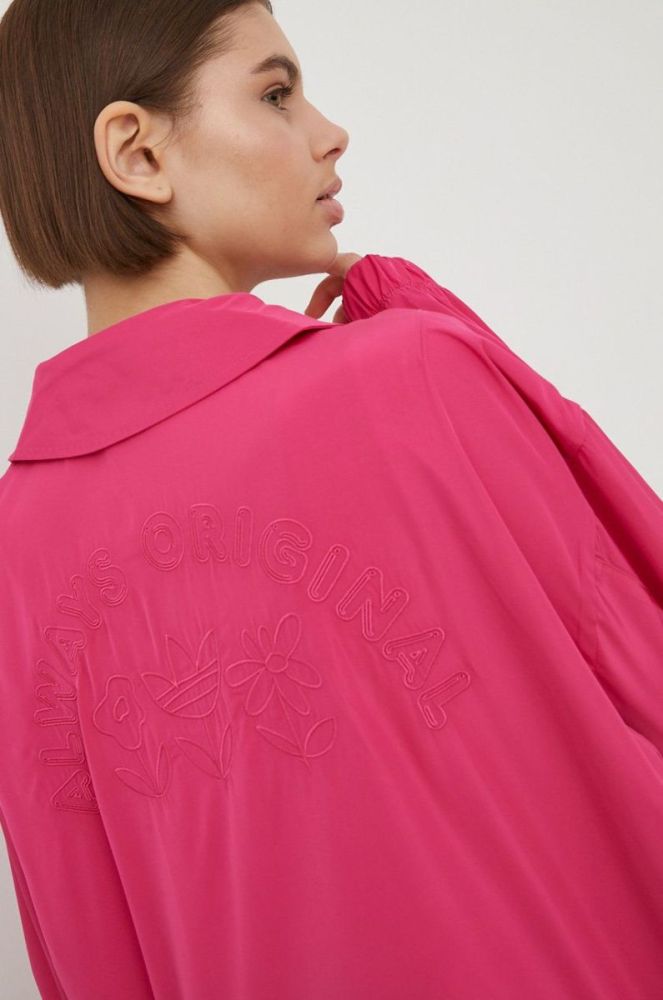 Куртка adidas Originals Always Original жіноча колір рожевий перехідна oversize фото 4
