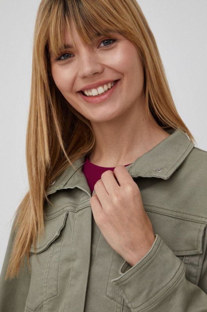 Куртка Dkny жіноча колір зелений перехідна (2164280) фото 4