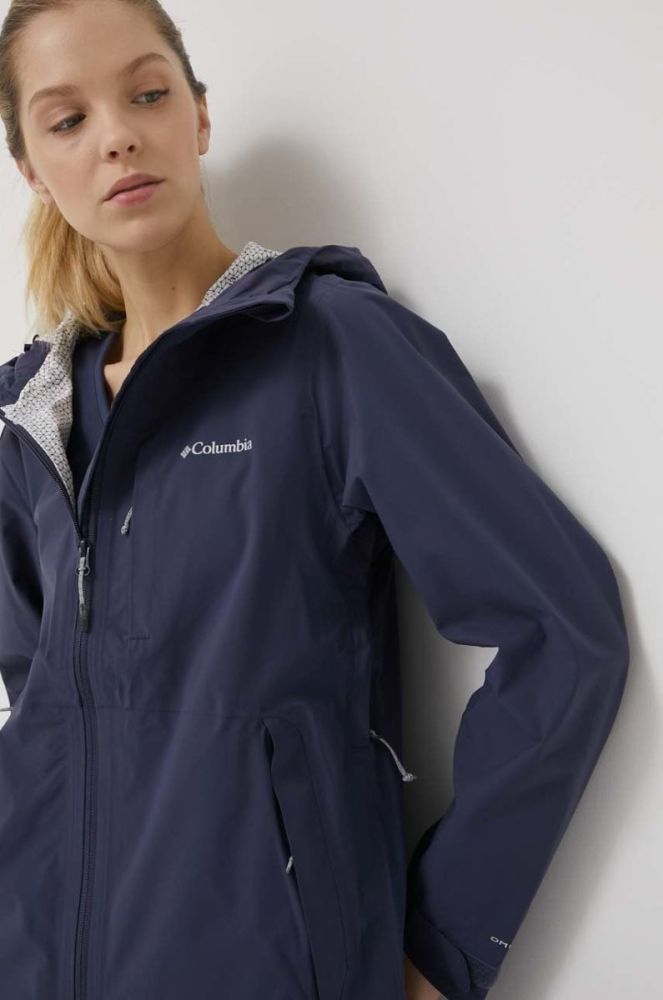 Куртка outdoor Columbia Omni-tech Ampli-dry колір синій перехідна фото 4