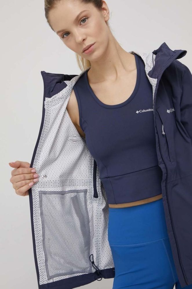 Куртка outdoor Columbia Omni-tech Ampli-dry колір синій перехідна фото 6