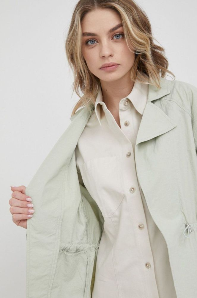 Куртка Dkny жіноча колір зелений перехідна (2264780) фото 6