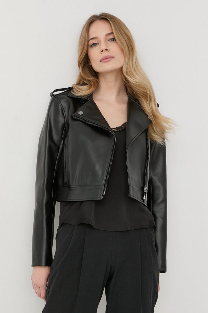 Куртка Karl Lagerfeld жіноча колір чорний перехідна (2344597)
