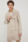 Замшева куртка Bruuns Bazaar жіноча колір бежевий перехідна