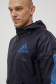Вітровка adidas Season колір синій перехідна oversize