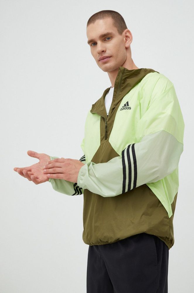 Куртка adidas Performance Back To Sport чоловіча колір зелений перехідна