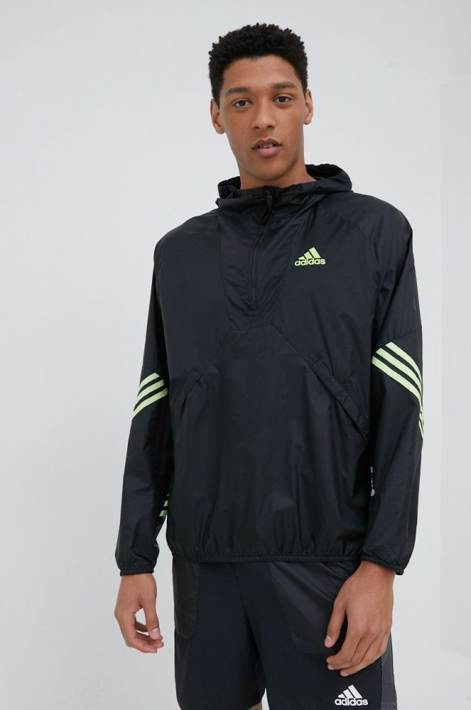 Вітровка adidas Performance колір чорний перехідна oversize