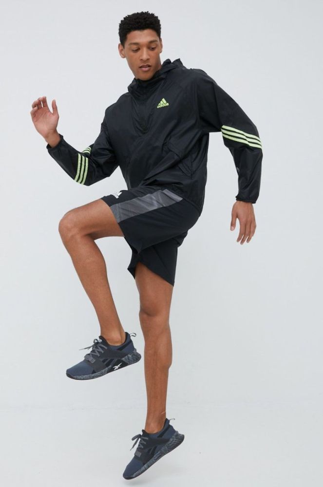 Вітровка adidas Performance колір чорний перехідна oversize фото 2