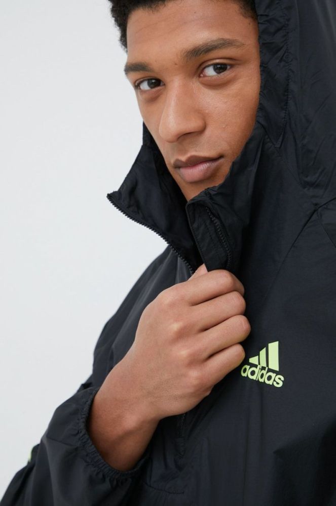Вітровка adidas Performance колір чорний перехідна oversize фото 4