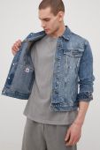 Джинсова куртка Superdry чоловіча колір синій перехідна