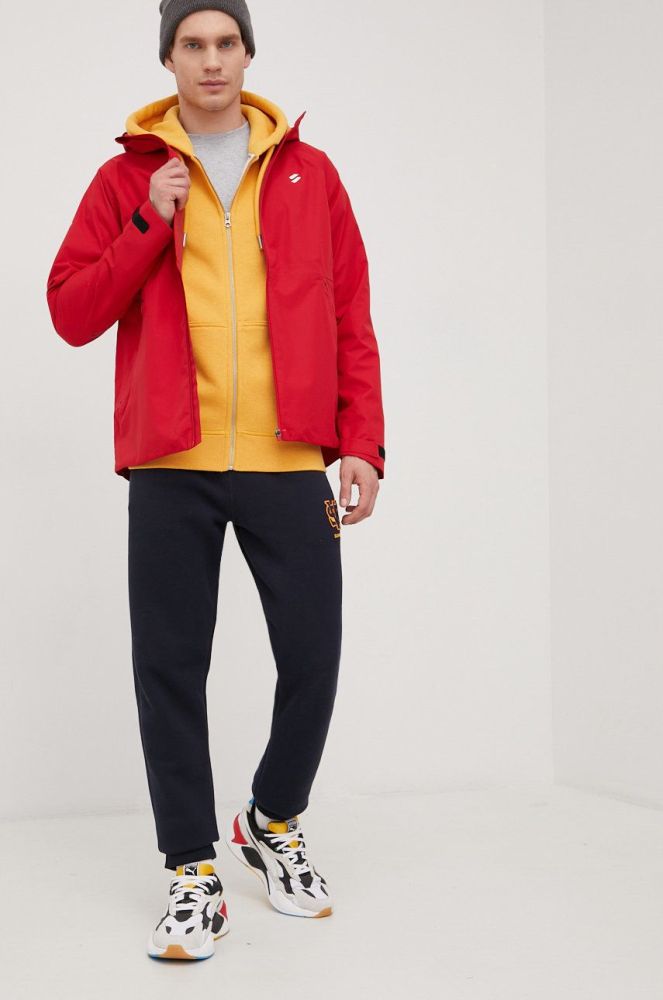 Куртка Superdry колір червоний перехідна oversize