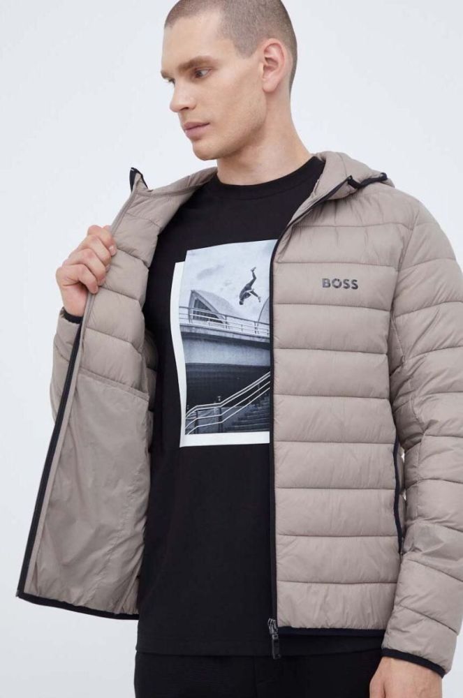 Куртка BOSS BOSS ATHLEISURE чоловіча колір бежевий перехідна фото 4