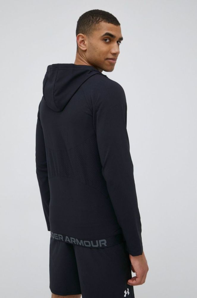 Тренувальна кофта Under Armour 1370499 чоловіча колір чорний однотонна фото 3