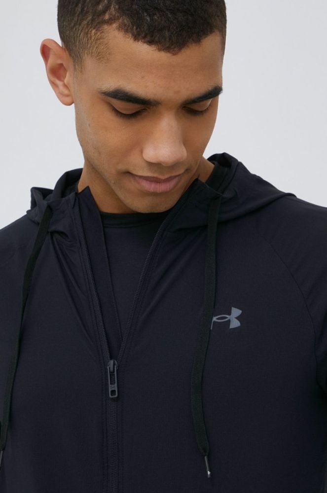Тренувальна кофта Under Armour 1370499 чоловіча колір чорний однотонна фото 4