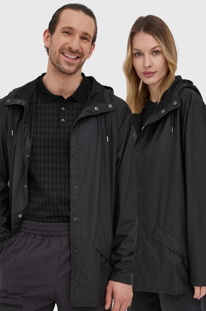 Куртка Rains 12010 Jacket колір чорний перехідна 12010.01-Black