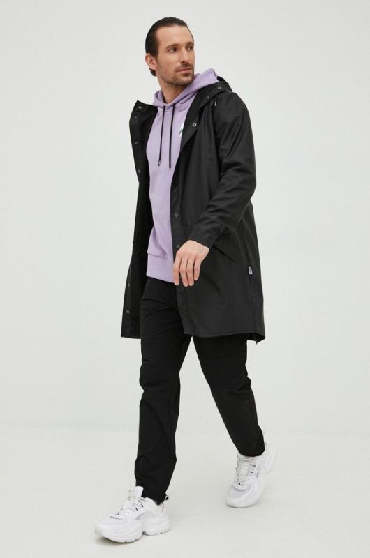 Куртка Rains 12020 Long Jacket колір чорний перехідна 12020.01-Black фото 2