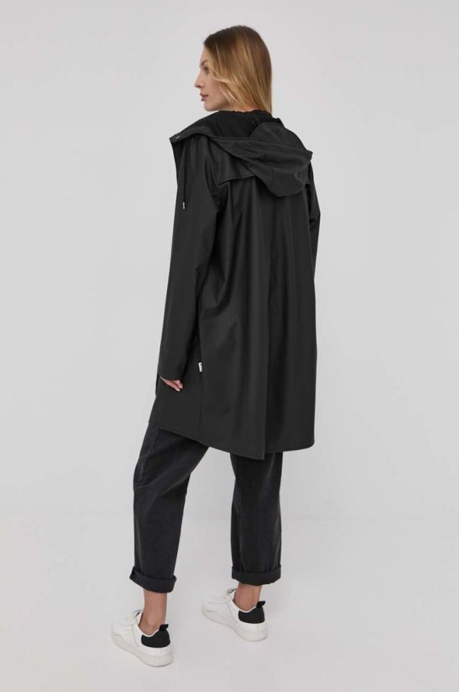 Куртка Rains 12020 Long Jacket колір чорний перехідна 12020.01-Black фото 5