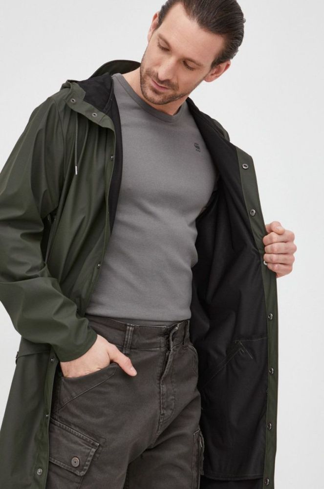 Куртка Rains 12020 Long Jacket колір зелений перехідна 12020.03-Green фото 10
