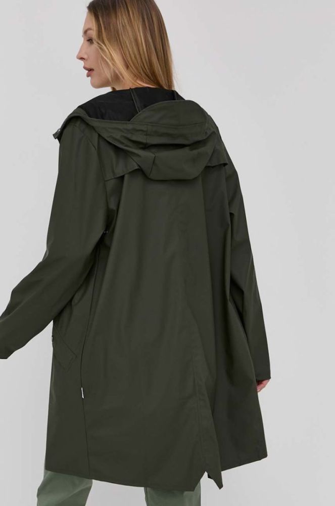 Куртка Rains 12020 Long Jacket колір зелений перехідна 12020.03-Green фото 3