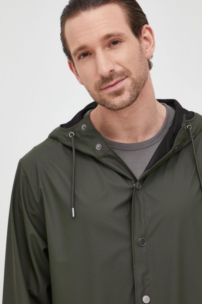 Куртка Rains 12020 Long Jacket колір зелений перехідна 12020.03-Green фото 6