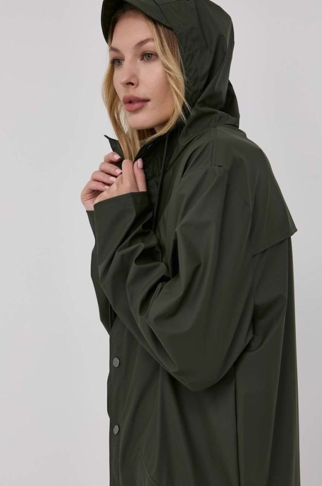 Куртка Rains 12020 Long Jacket колір зелений перехідна 12020.03-Green фото 7