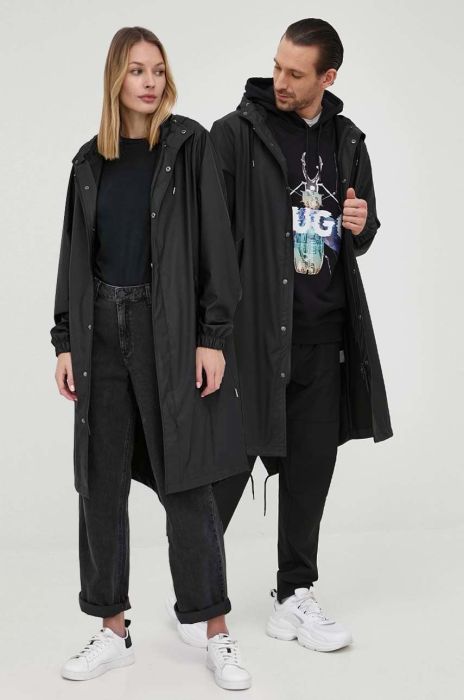 Парка Rains 18140 Fishtail Parka колір чорний перехідна 18140.01-Black Парка Rains 18140 Fishtail Parka колір чорний перехідна 18140.01-Black