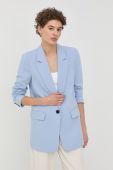 Піджак Bruuns Bazaar однобортний однотонна колір блакитний