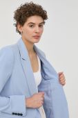 Піджак Bruuns Bazaar однобортний однотонна колір блакитний