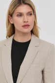 Льняний жакет MICHAEL Michael Kors колір бежевий однобортний однотонний