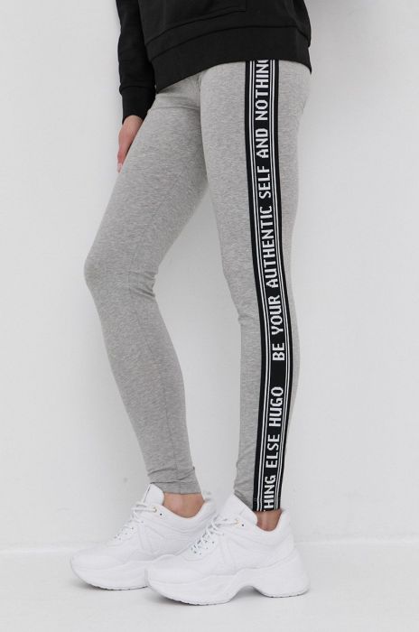 Легінси Hugo жіночі колір сірий з аплікацією