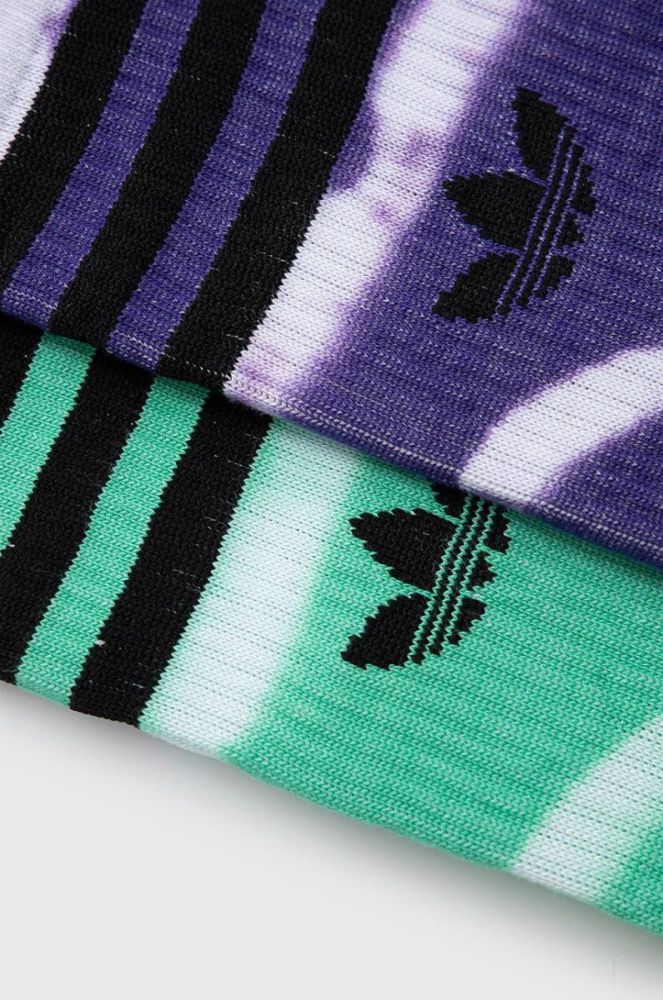 Шкарпетки adidas Originals (2-pack) жіночі колір зелений HC9538-HIRGR/PURP фото 2