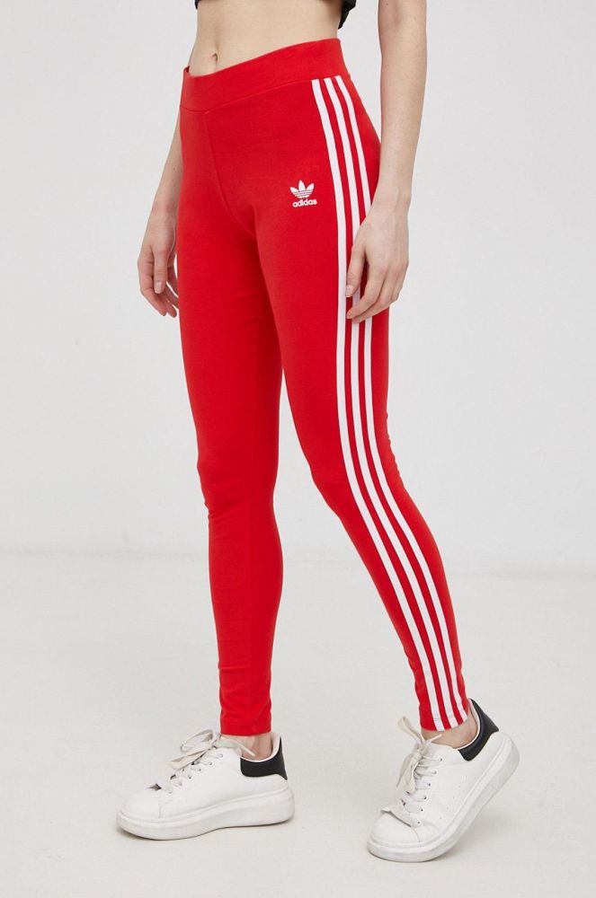 Легінси adidas Originals HD2348 жіночі колір червоний гладкі HD2348-VIVRED